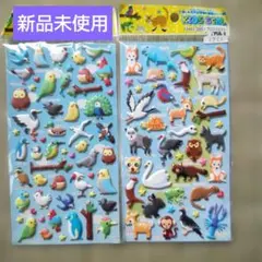 ⚠️お値下げ⚠️新品未使用 プクプクシール 2枚セット 動物 鳥 天然記念物