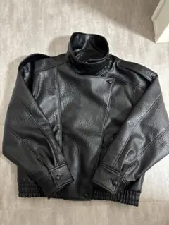 【定価￥13,590】ZARA フェイクレザージャケット M ブラック