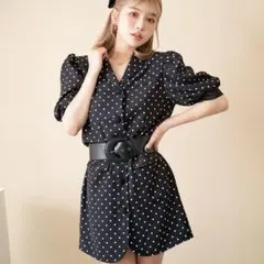 Darich ドットパフスリーブジャケットワンピース