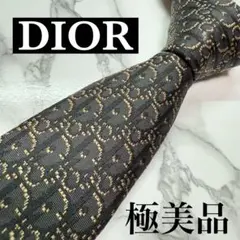 ✨極美品✨ 現行タグ DIOR ネクタイ シルク100 オブリーク ダークグレー