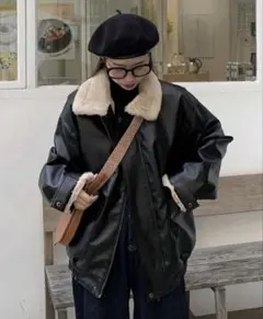 レザージャケット ボア