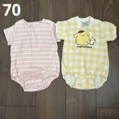 【バースデイ購入品】ベビーロンパース　2枚セット　半袖　70 サイズ