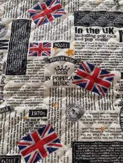 イギリス国旗デザイン 綿麻キルティング生地 約45cm幅✖️90㎝