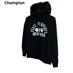 ［完売品］Champion パーカー ブラック M プリント割れ加工