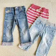 女の子まとめ売り120cmデニムハーフパンツ ミニスカート