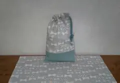 りぼん柄 ハンドメイド 入園入学ランチセット 給食袋 ランチョンマット