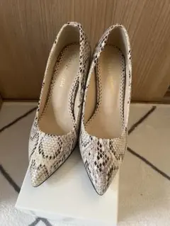 ヘビ柄ハイヒール 約8cm