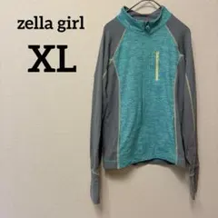 zella girl 【XL】フルジップジャケット グレー/ターコイズ