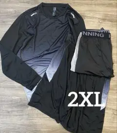 3点セット スポーツウェア ジャージ上下セット ランニングウェア ジム 2XL