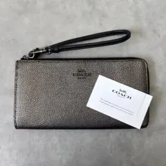 COACH コーチ ダブルジップポーチ 長財布 リストレット オリーブ 