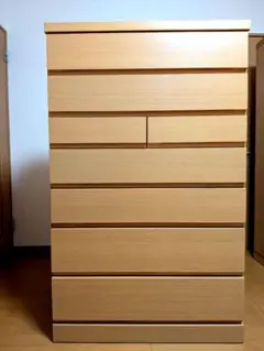 【美品】大川家具　ハイチェスト7段　下段レール付き（たのメル便）