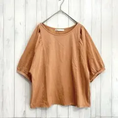 イッカ ボリュームTシャツ ギャザー ゆったり 無地 パネル切替