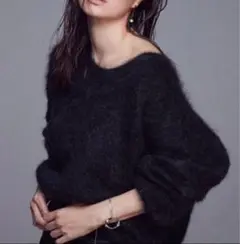 【美品】loin. ロワン 井川遥さん モヘア ニット プルオーバー ブラック