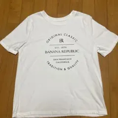 BANANA REPUBLIC ロゴプリント Tシャツ ホワイト L