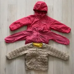 montbell 120cm 中綿コートセット ピンク・ベージュ