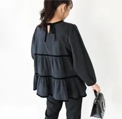 neige コットンビエラベロアパイピングトップス