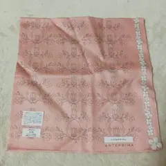 【新品タグ付】アンテプリマ ハンカチ ピンク ラメ 花柄 刺繍 アップリケ付のサムネイル