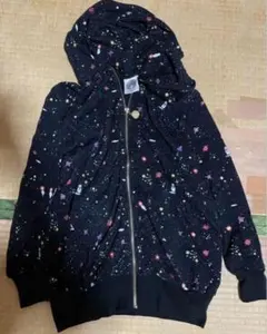 宇宙柄フルジップパーカー SCOLAR 宇宙柄 レディーパーカー Mサイズ　黒