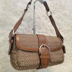⭐希少モデル美品⭐COACH SOHO シグネクチャー ワンショルダー ブラウン