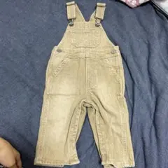 BABY GAPベージュ デニムオーバーオール 6-12M