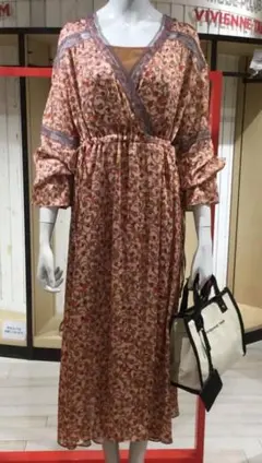 VIVIENNE TAM オリエンタル 小花 カシュクール ワンピ　インナー付のサムネイル