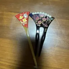 扇形の和装髪飾りセット　2点