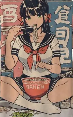 Tシャツ パンクギャル 女子校生 黒髪 ミニスカ ラーメン 美女 小悪魔 フォト