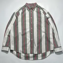 90s オールドギャップ ヘビーコットンシャツ XL マルチストライプ 8231