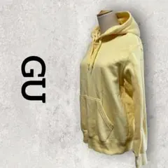 GU スウェット プルパーカー 裏起毛パーカー フード付き (М) イエロー