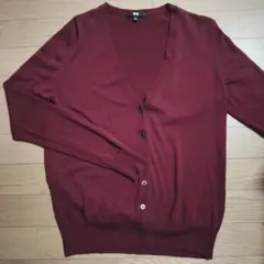 【美品！訳あり！】ユニクロ　エクストラファインメリノVネックカーディガン