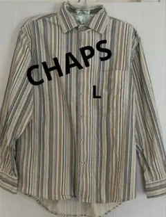 CHAPS ストライプ 長袖シャツ　Lサイズ