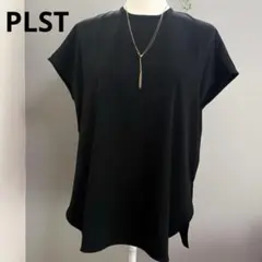 PLST プラステ サテンTブラウス プルオーバー オーバーサイズ 半袖ブラックのサムネイル