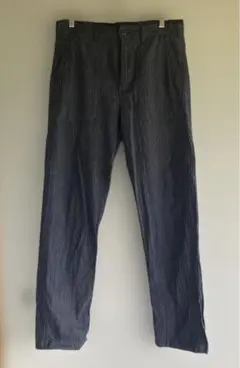 ストライプ　ストレートパンツ　ネイビー