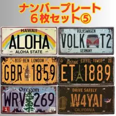 ⑤ナンバープレート ディスプレイ 飲食店 インテリア ブリキ ガレージ 6枚組