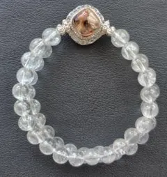 ガーデンクォーツとアイリス水晶2連ブレス サイズ15㌢