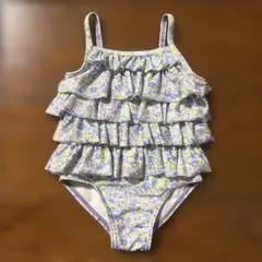 petit main ベビー水着 80 フリル 花柄