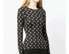 美品【マリーンセル】MARINE SERRE 長袖Tシャツ Mサイズ Marine Serre マリーン セル ロンT カットソー Second Skin Moon