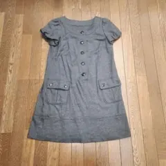 PEYTON PLACE 半袖ひざ丈ワンピース 13B グレー