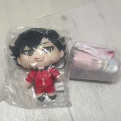 ハイキュー ぬいぐるみマスコット黒尾 サンリオポーチ 音駒