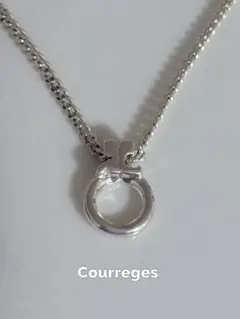 Courreges ネックレス ロゴ サークル シルバーカラー