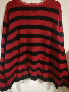 Calvaya ダメージ　ボーダーニット