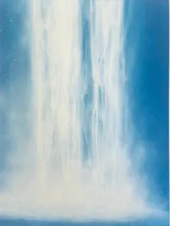 【新品】千住博 『ウォーターフォール(部分)』複製画　 ポスター額付大サイズ 千住博 「ウォーターフォール・オン・カラーズ（Waterfall on