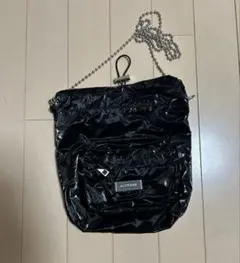 ALTROSE ブラック ナイロン ショルダーバッグ