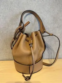 美品 ロエベ LOEWE 花瓶 ベース レザー ライトブラウン レザーカバー