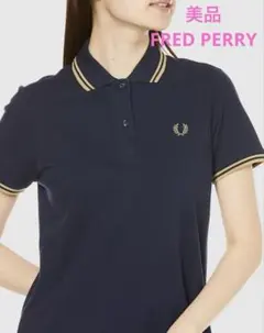 美品　FRED PERRY ポロシャツワンピース　ネイビー×黄土色系のサムネイル
