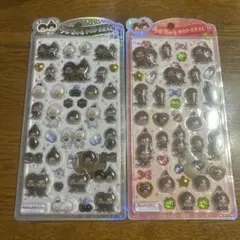 もんちっちうるちゅるポップシール 2セット