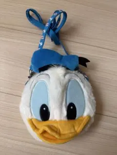 ディズニー　ドナルドフェイスぬいぐるみポーチ　パスケース付き