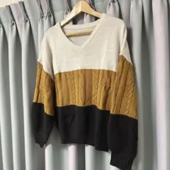 【新品】切り替えニット　Mサイズ