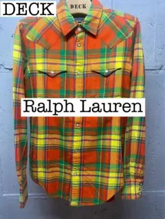 Ralph Lauren チェック　ライトネルシャツ　ウエスタンシャツ　サイズ2
