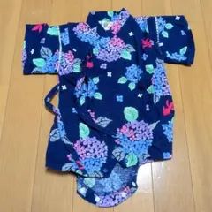 花柄 甚平 70サイズ ネイビー